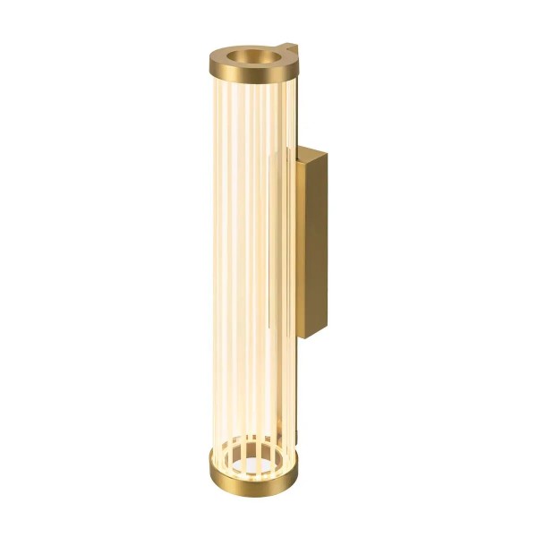 SLV 1008036 Quimera, LED-Wandlampe, liniertes Glas, DIM, 8.2W, CCT 27/3K, in messing gebürstet