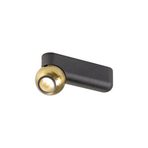 SLV 1010300 Dysko, LED Wand & Deckenstrahler Rund, DIM, 6.7W, 2700K, in schwarz/gold