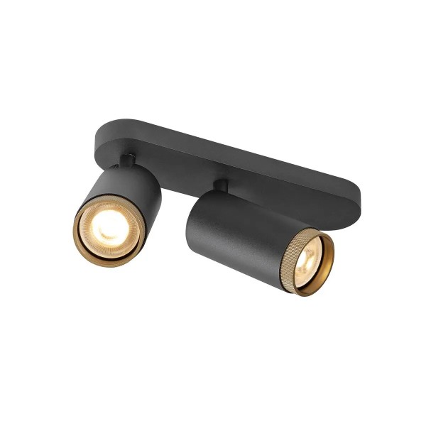 SLV 1009097 Grip! L Double, Deckenstrahler GU10, in schwarz/gold