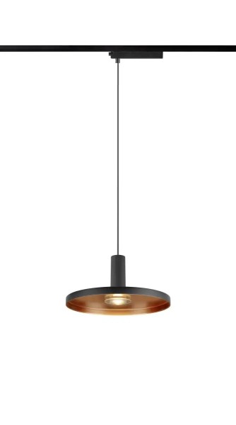 SLV 1010800 Lalu Set Plate 22, Ufo 1-Phasen LED-Hängelampe Flach, DIM, 9.5W, 27/3K, schwarz/bronze