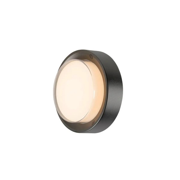 SLV 1011263 Ainos Slide WL, Sensor LED Außen Wand- & Deckenleuchte Rund, 12W, 27/3K, in Schwarz