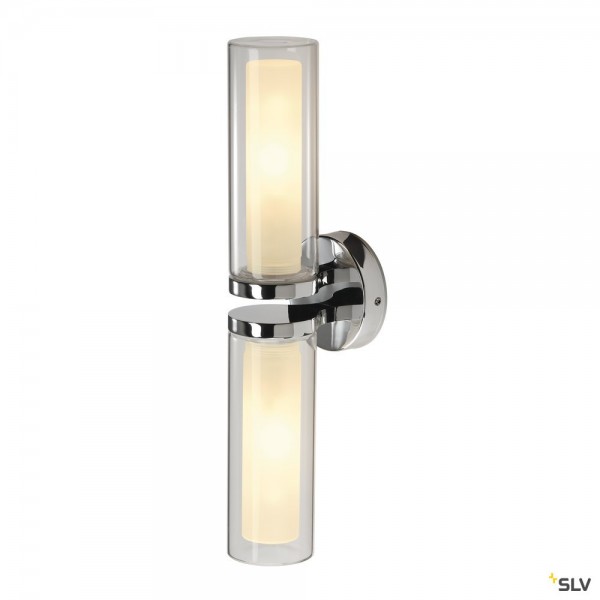 SLV 1002229 WL 106, Wandleuchte, chrom, IP44, E14, max.2x40W