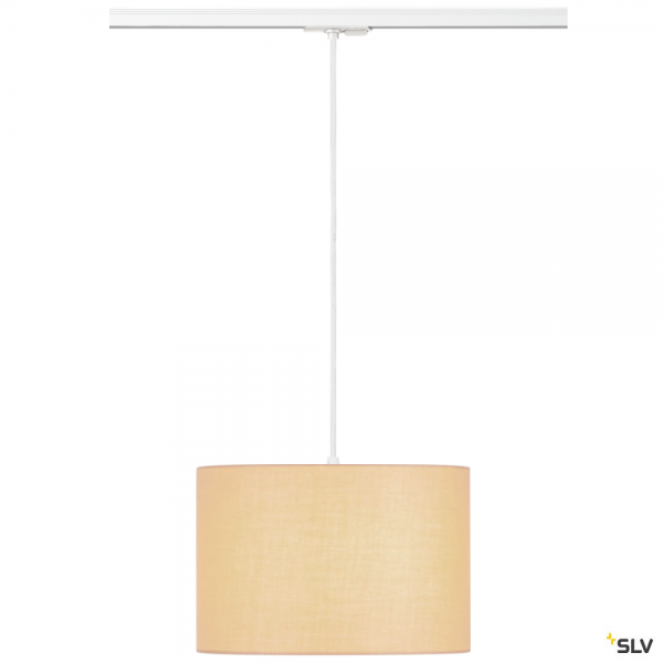 SLV 143121 + 132661 + 155583 Fenda, 1 Phasen, Pendelleuchte, weiß/beige, Ø30cm, E27, max.60W