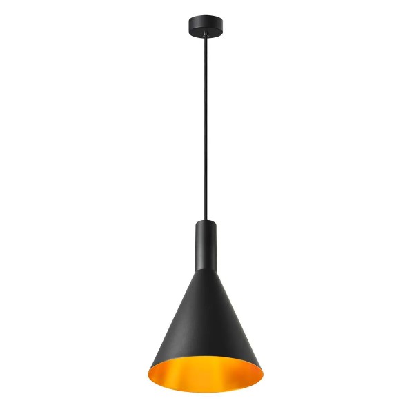 SLV 1002950 Phelia 280, Pendelleuchte, schwarz/gold, E27, max.23W