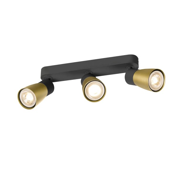 SLV 1008329 Puri 2.0 Dome, Strahler 3-flammig, GU10, in schwarz/gold