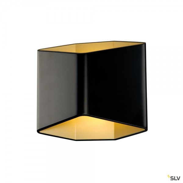 SLV 151710 Cariso WL-2, schwarz/gold, up&down, dimmbar L, LED, 11W, 2700K, 200lm