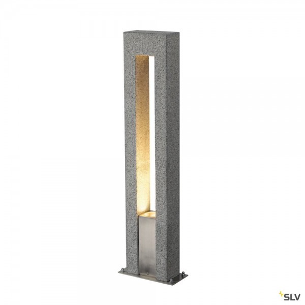 SLV 231420 Arrock Arc, Wegeleuchte, Edelstahl/Granit, salt&pepper, IP44, QPAR51, GU10, max.35W