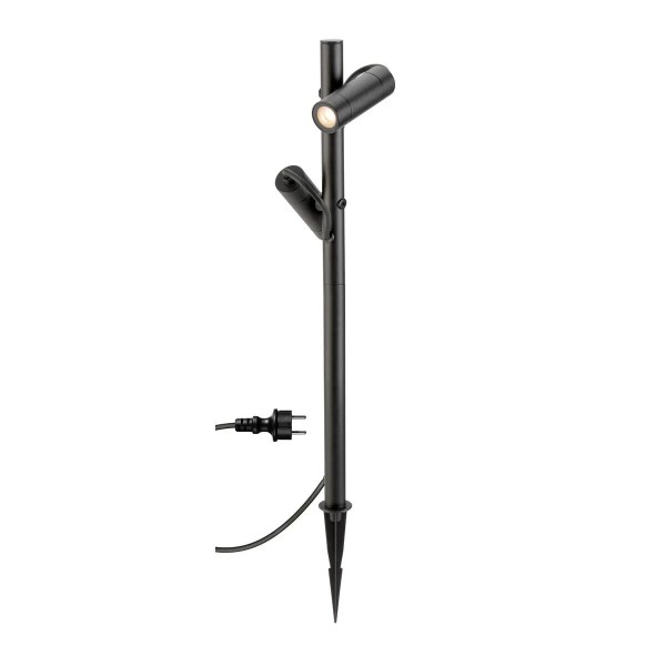 SLV 1011033 Helia Slim Pole, LED-Spießleuchte 60cm 2-flammig, IP65, 6W, 2200K, in schwarz