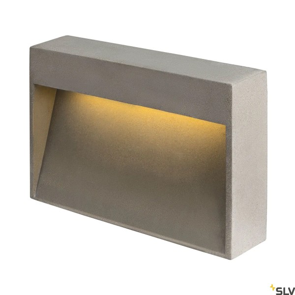 SLV 1006404 Concreto M, Außenwandleuchte, grau/Beton, IP65, LED, 8.5W, 3000K, 270lm