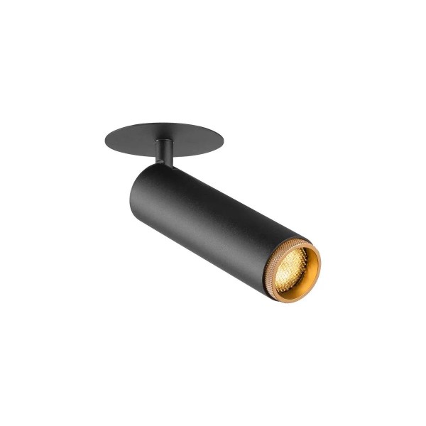 SLV 1009087 Grip! M, LED-Deckeneinbaustrahler mit Dekoring, DIM, 21W, 3K, in schwarz/gold