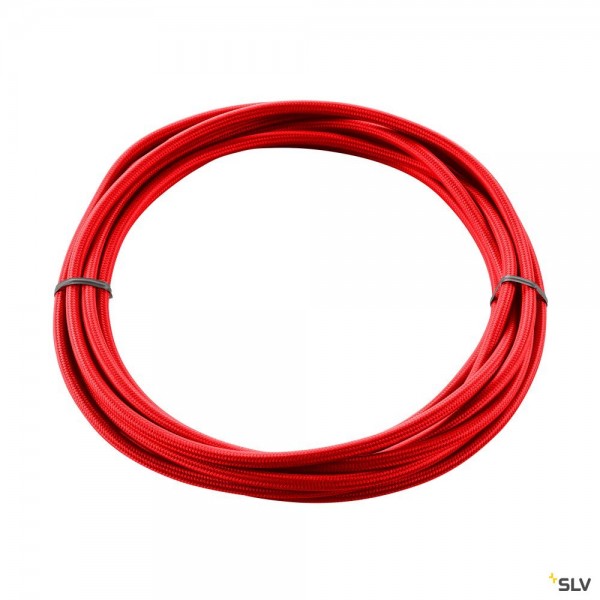 SLV 961376 Textilkabel, 5m, 3-adrig, rot
