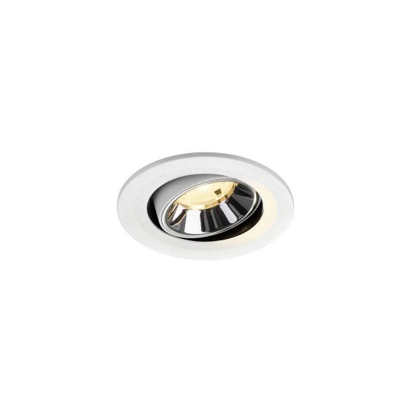 SLV 1009516 Numinos Move S, LED-Einbaustrahler, 6.7W, 3000K, 1050lm, 20°, in weiß/chrom