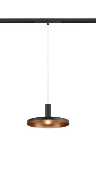 SLV 1010289 Lalu Set Plate 22, Ufo 48V LED-Hängelampe Flach, DALI, 9W, 27/3K, in schwarz/bronze