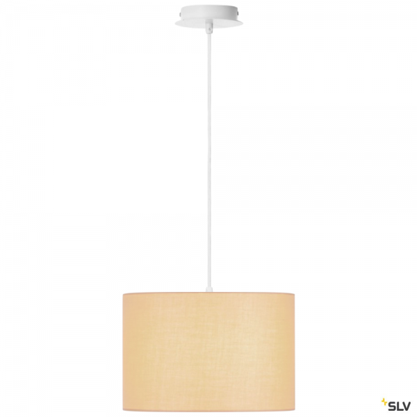 SLV 155561 + 155583 Fenda, Pendelleuchte, weiß/beige, Ø30cm, E27, max.60W