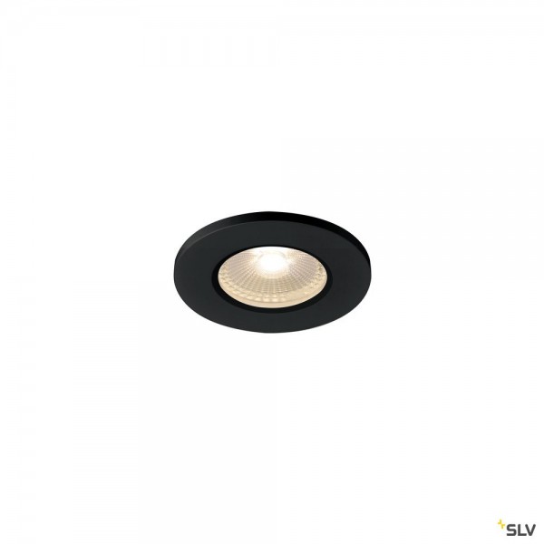 SLV 1001015 Kamuela, Deckeneinbauleuchte, schwarz, IP65, dimmbar L, LED, 6,5W, 3000K, 400lm