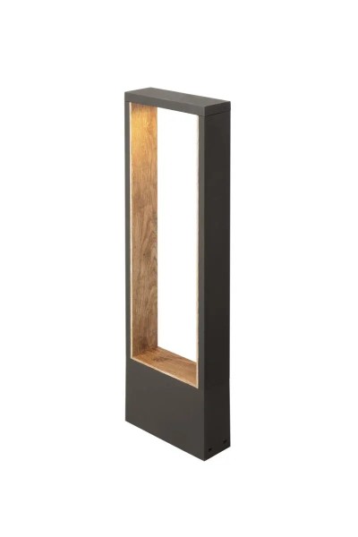 SLV 1010105 Flatt II 62, LED Wegeleuchte Holz dimmbar, IP65, 10W, 2700K, in schwarz/braun