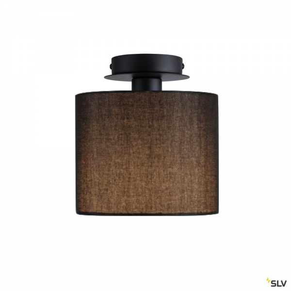 SLV 155550 + 1001451 Fenda, Deckenleuchte, schwarz, Ø20cm, E27, max.60W