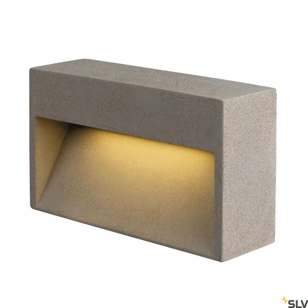 SLV 1006405 Concreto L, Außenwandleuchte, grau/Beton, IP65, LED, 12W, 3000K, 470lm