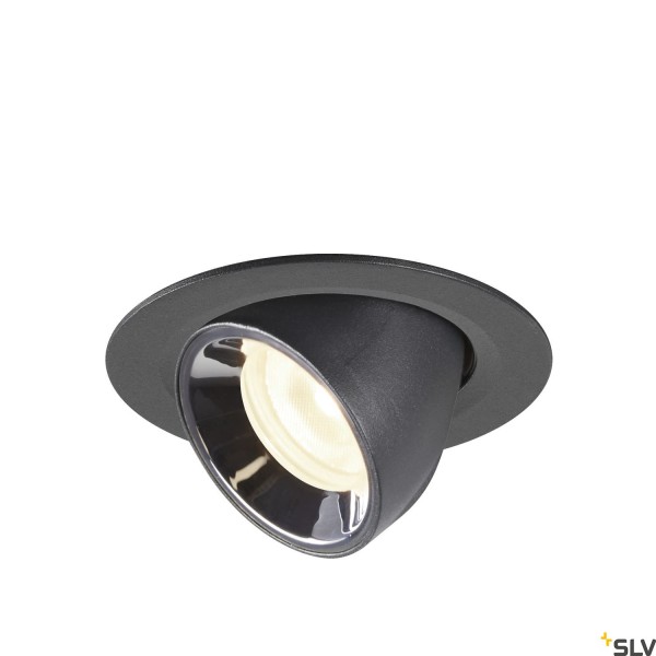 SLV 1005854 Numinos Gimble XS, Deckeneinbauleuchte, schwarz/chrom, LED, 7W, 4000K, 730lm, 40°
