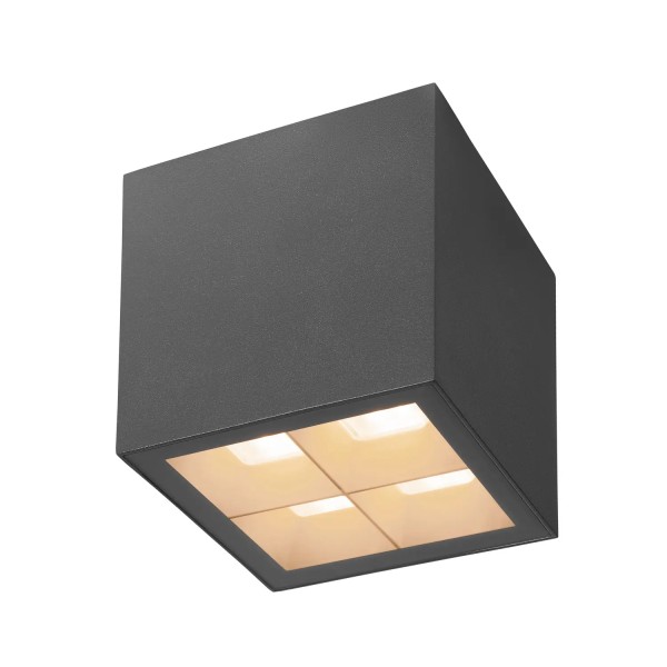 SLV 1007461 S-Cube, Deckenleuchte außen, anthrazit, DIM, IP65, 15W, CCT 27/3K