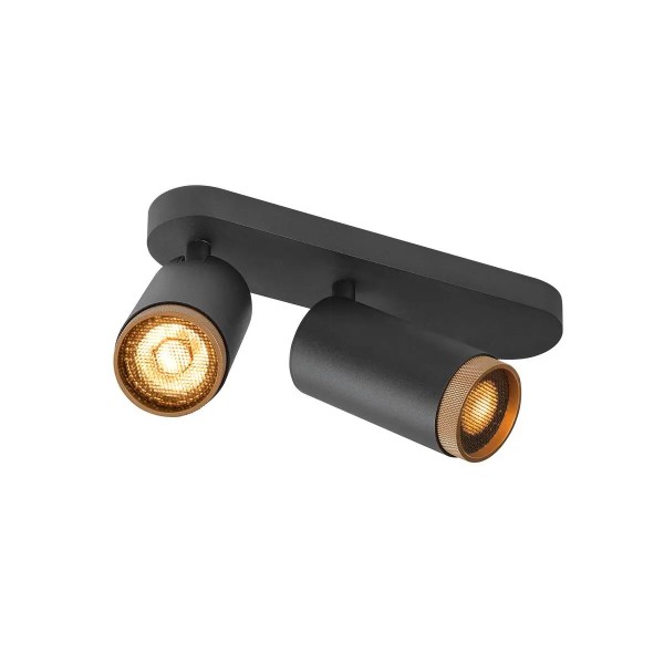 SLV 1009097 Grip! L Double, Deckenstrahler GU10, in schwarz/gold