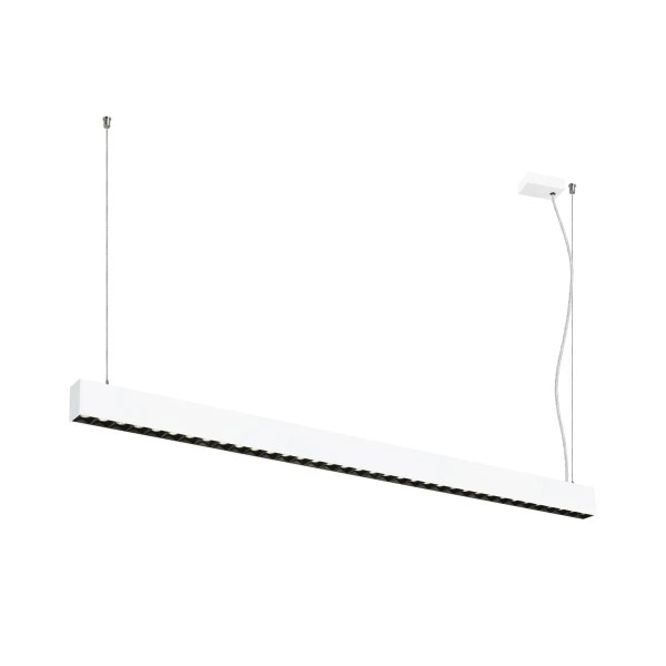 SLV 1010515 Glenos Pro, LED-Pendelleuchte Linear 144.8cm Up/Down, DALI, 70W, 4K, in weiß/schwarz