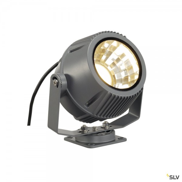 SLV 231072 Flac Beam, Strahler, steingrau, mit Netzstecker, IP65, LED, 27W, 3000K, 1800lm